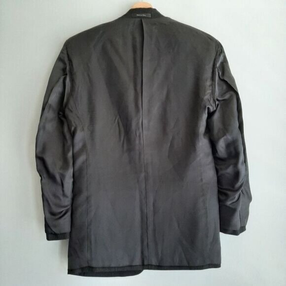 CHAPS / 100% Wool Pinstripe Blazer Jacket Black Men's Sz 36 S - Picture 11 of 13